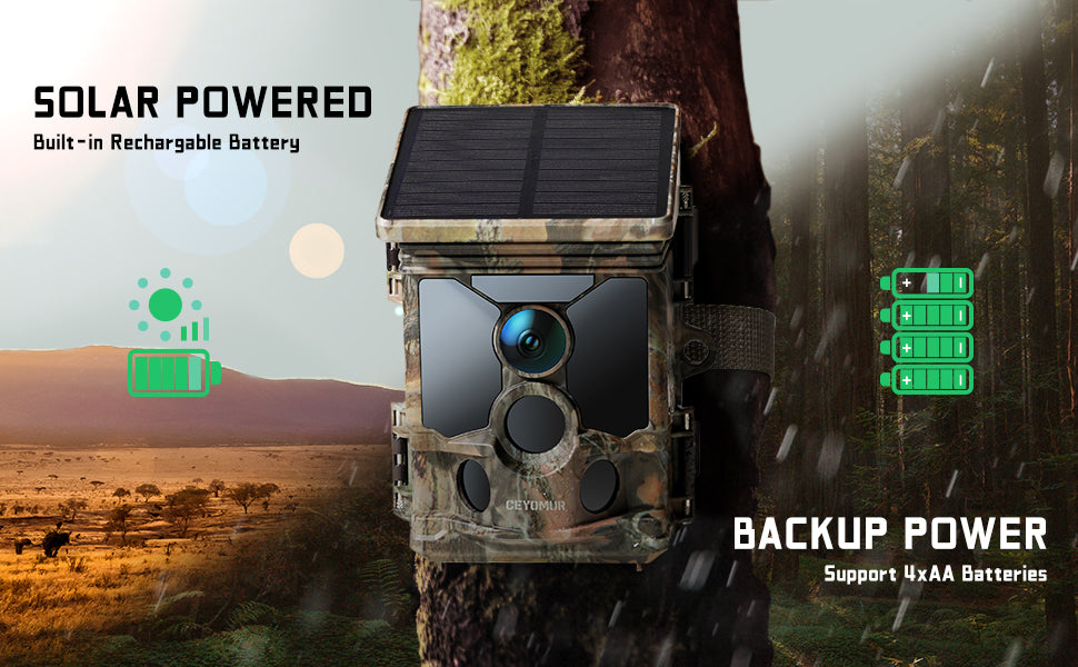 CEYOMUR CY95 Solar-Wildkamera mit Solarstromversorgung