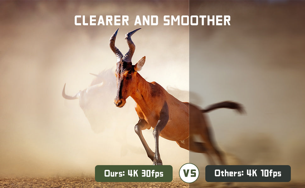 CEYOMUR CY95 Solar-Wildkamera mit 4K-30fps-Videoqualität