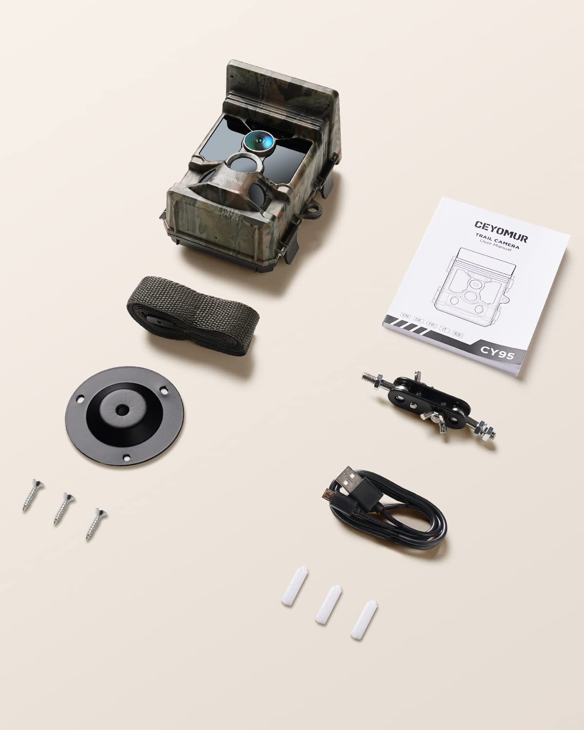 CEYOMUR CY95 Solar-Wildkamera-Paket beinhaltet