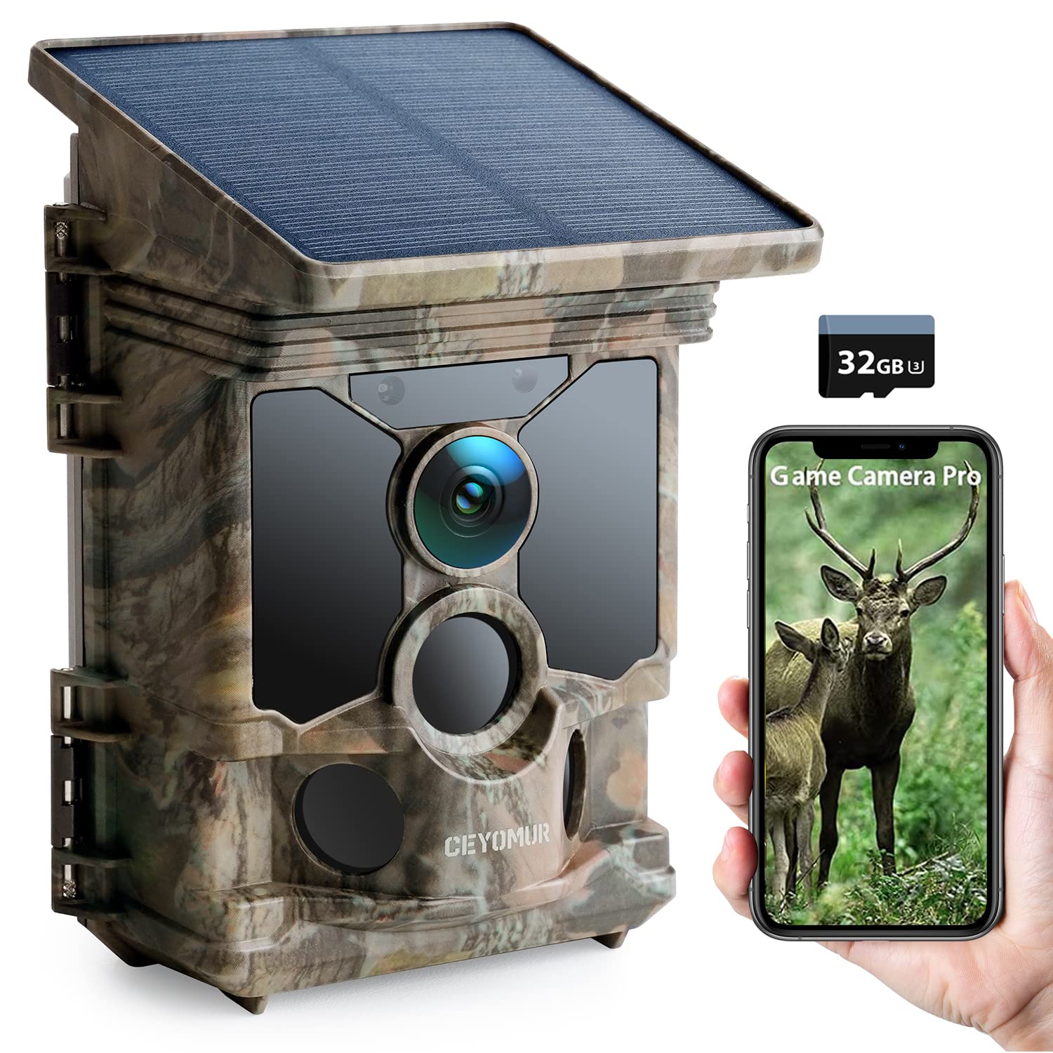 CEYOMUR CY95 Solar-Wildkamera 32GB SD-Karte